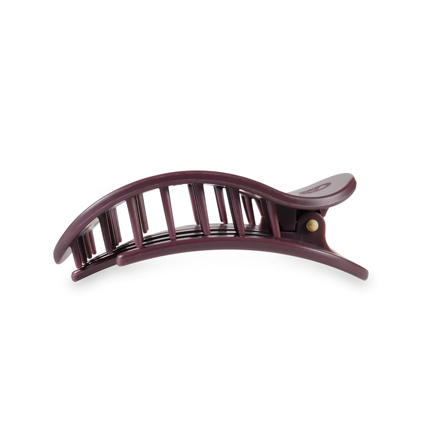 Teleties Medium Flat Round Hair Clip | Burgundy Bliss