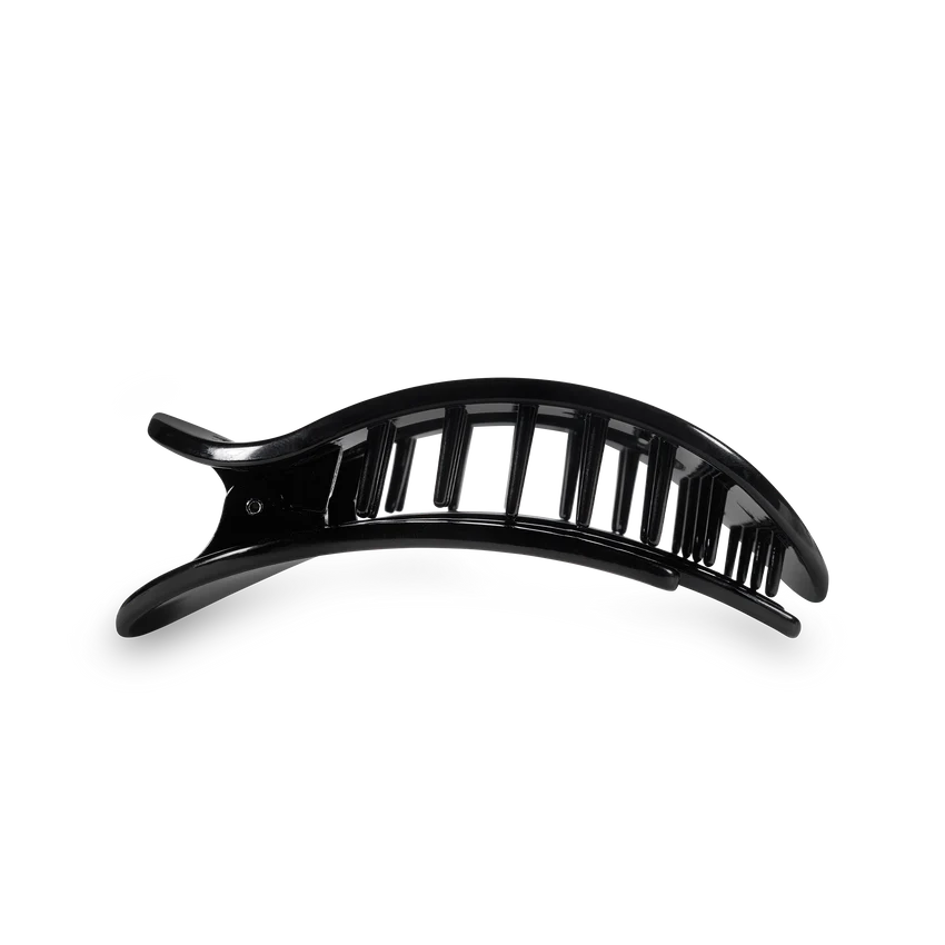 Teleties Medium Flat Round Hair Clip | Jet Black