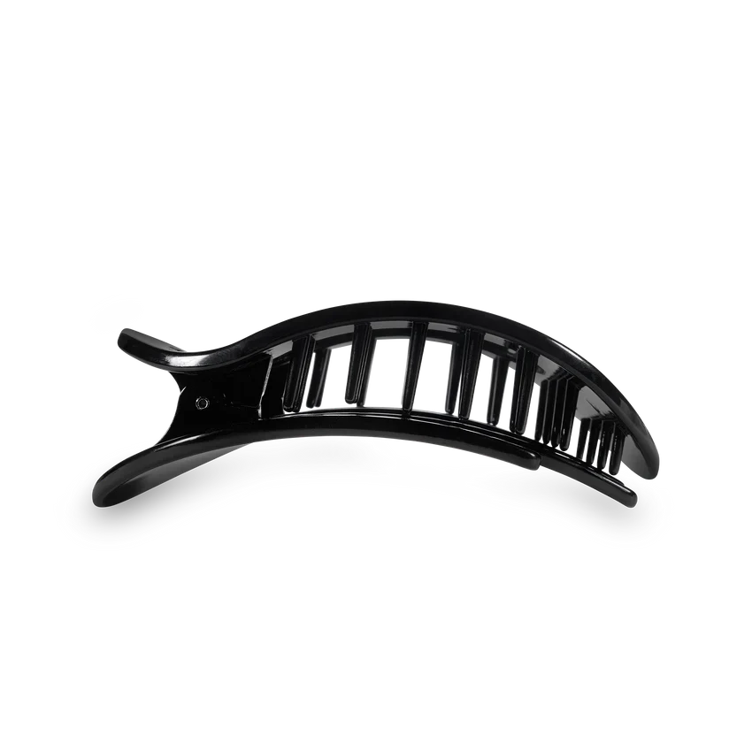 Teleties Medium Flat Round Hair Clip | Jet Black
