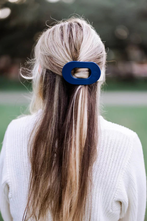 Teleties Medium Flat Round Hair Clip | Midnight Rain