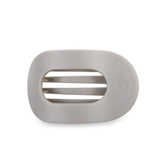 Teleties Medium Flat Round Hair Clip | Silver Flames