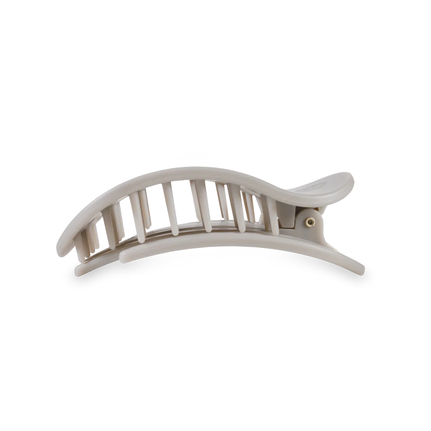 Teleties Medium Flat Round Hair Clip | Silver Flames