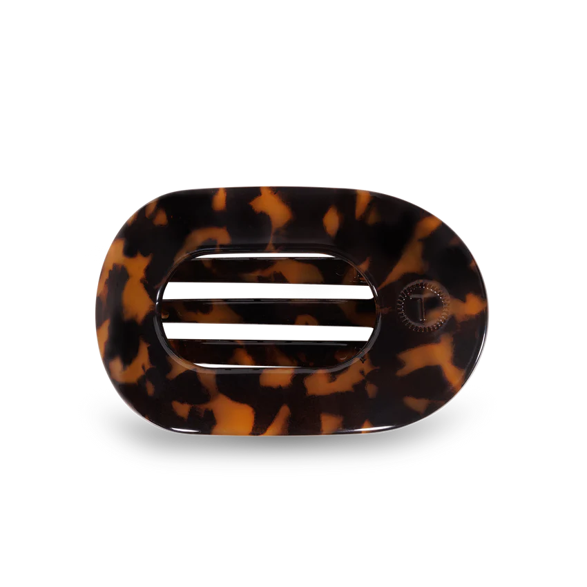 Teleties Medium Flat Round Hair Clip | Tortoise