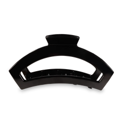 An open jet black hair clip claw from TELETIES.