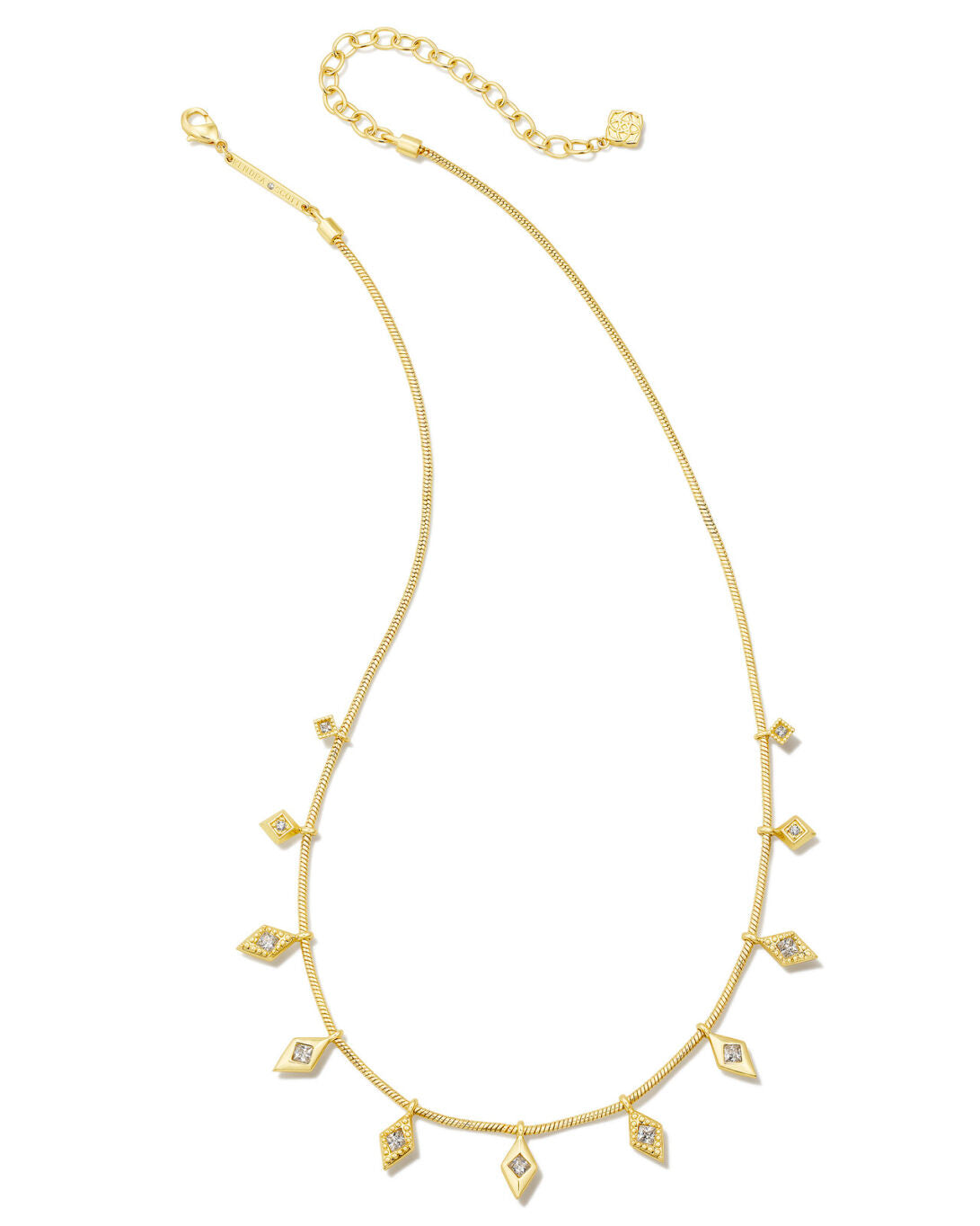 Kinsley Strand Necklace Gold White Cz