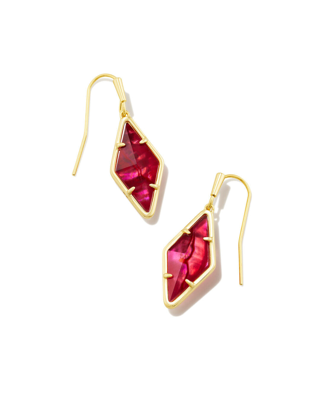 Kinsley Drop Earrings Gold Raspberry Illusion