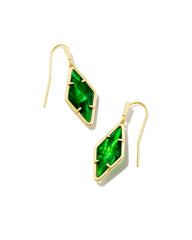 Kinsley Drop Earrings Gold Kelly Green Illusion