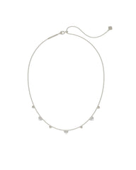 Haven Heart Crystal Choker Necklace Silver White Cz