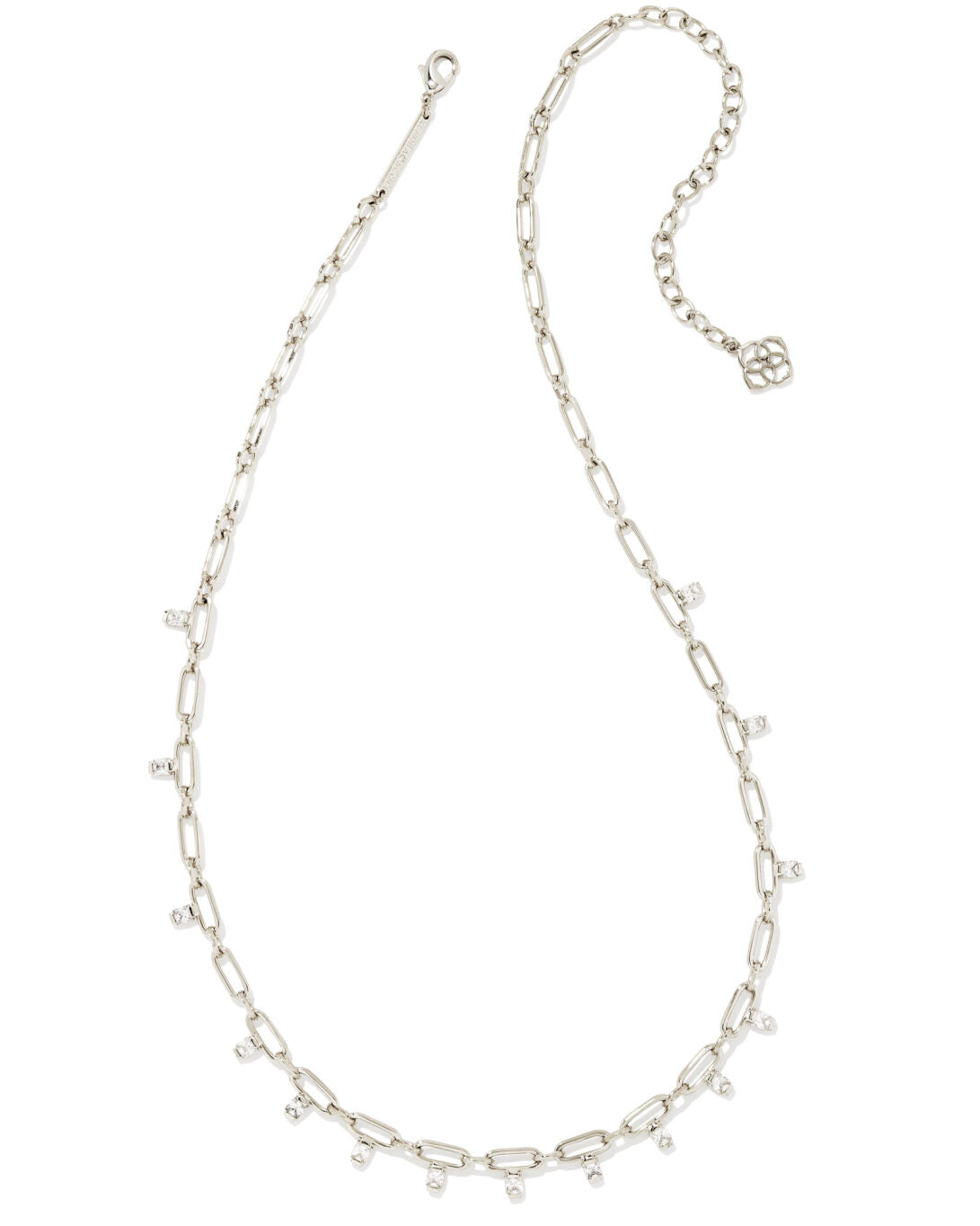 Kendra Scott Murphy Crystal Chain Necklace Silver