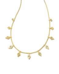 Kinsley Strand Necklace Gold White Cz