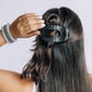 Black Polka Dot Party Medium Flat Round Hair Clip