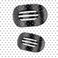 Black Polka Dot Party Medium Flat Round Hair Clip