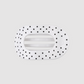 White Polka Dot Party Medium Flat Round Hair Clip