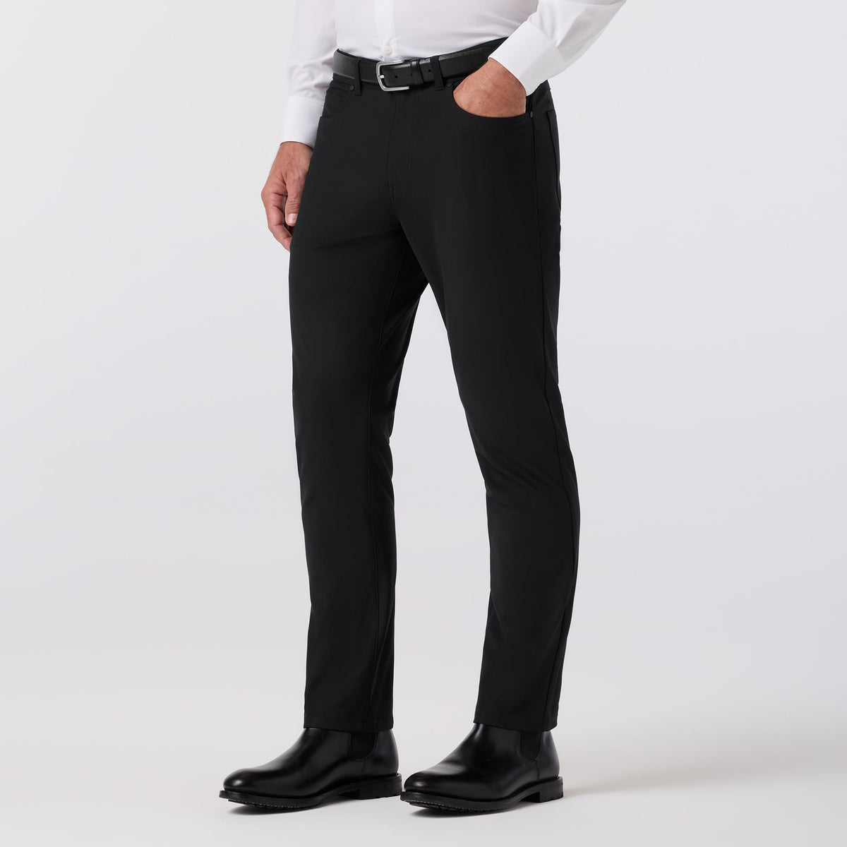 Mizzen+Main Upton Chino Pant in Black - angled view (Black)