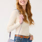Carlow All in One Crossbody: Blue Leaf