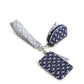 Dual Pouch Wide Wristlet: Rachel Ditsy Peacoat