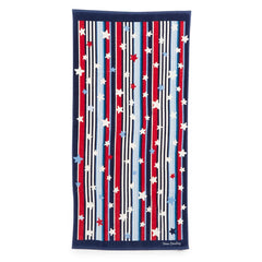 Vera Bradley Beach Towel Summer Stars & Stripes, full view.