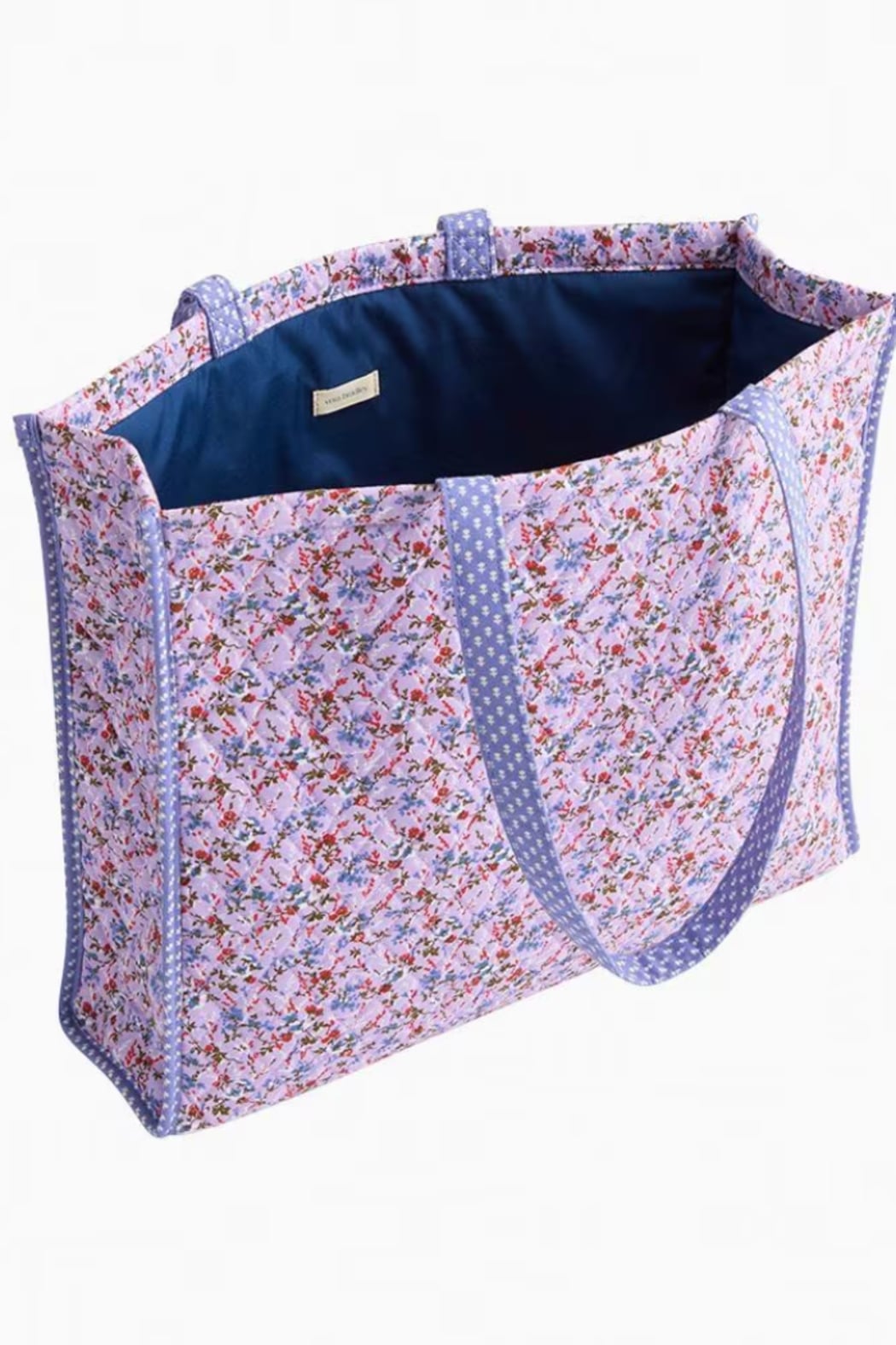 Vera Bradley Branning Tote Wildflower Sprigs Ditsy Lilac, open interior (Wildflower Sprigs Ditsy Lilac)