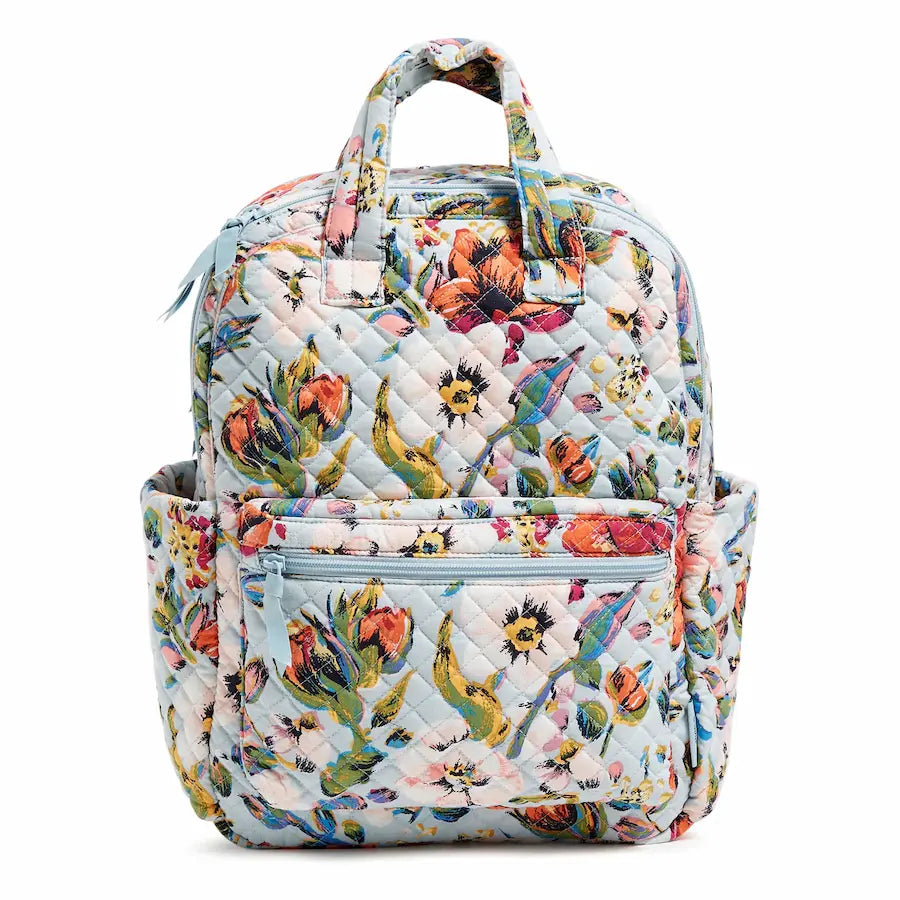 Vera Bradley Campus Totepack Sea Air Floral, full front view.