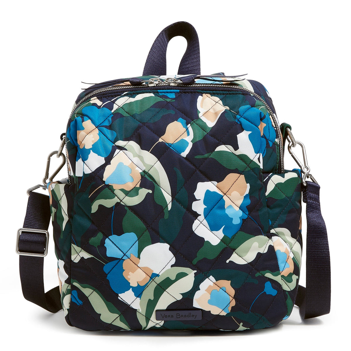 A Convertible Small Backpack in Immersed Blooms pattern from Vera Bradley.