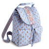 Deluxe Drawstring Backpack: Blue Leaf