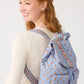 Deluxe Drawstring Backpack: Blue Leaf