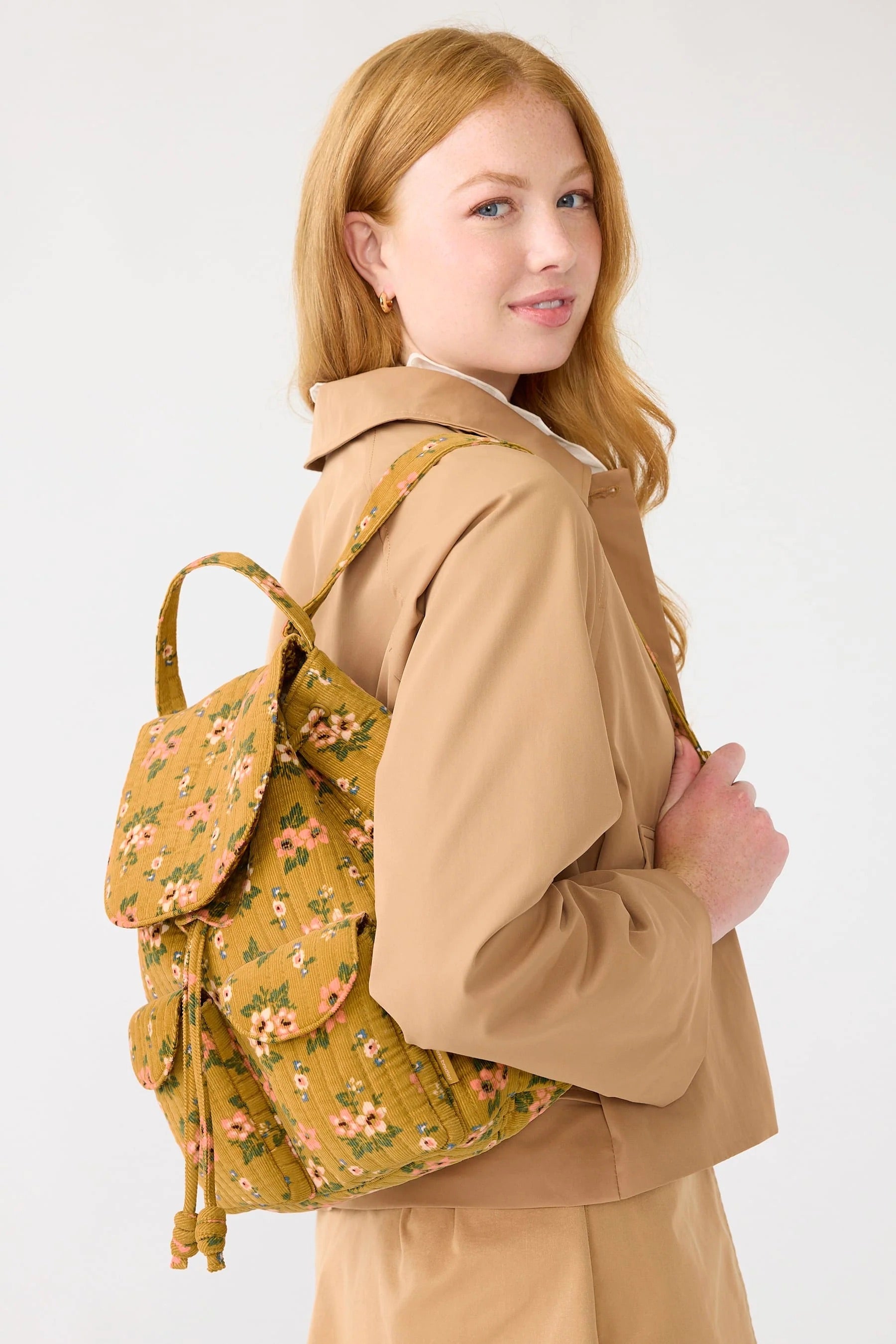 Deluxe Drawstring Backpack: Honeybloom