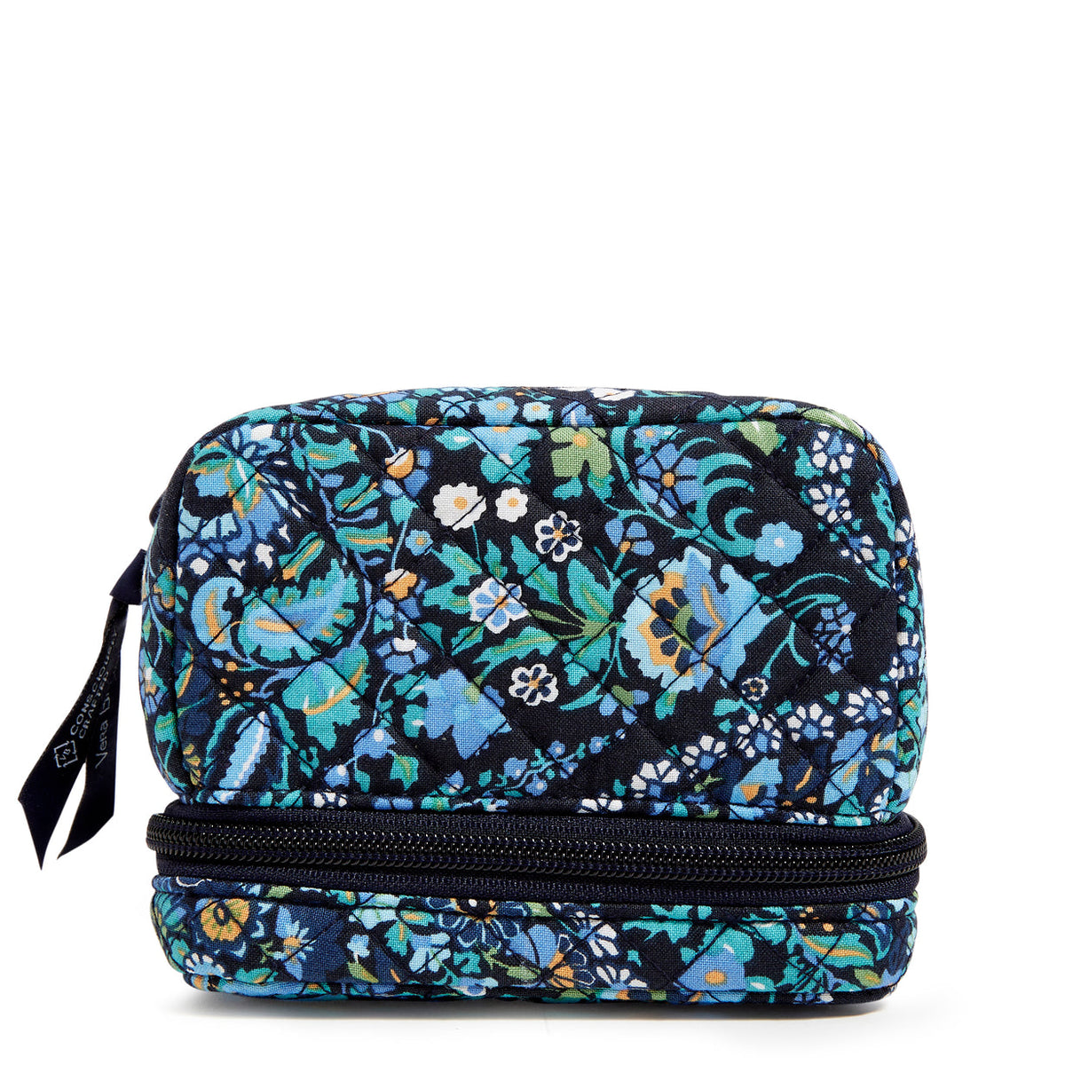 A Vera Bradley Deluxe Travel Pill Case in Dreamer Paisley pattern.