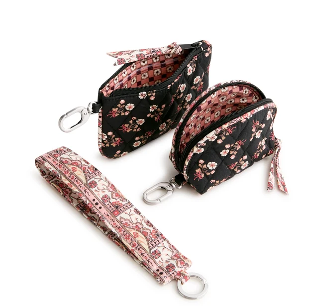 Dual Pouch Wide Wristlet: Melissa Ditsy