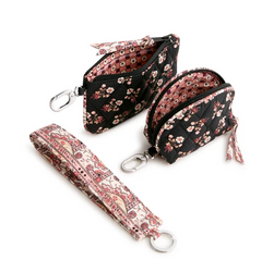 Dual Pouch Wide Wristlet: Melissa Ditsy