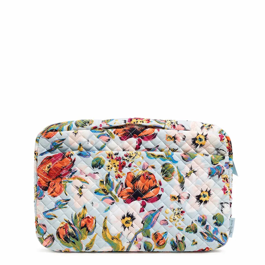 Vera Bradly Laptop Organizer Sea Air Floral, front view.