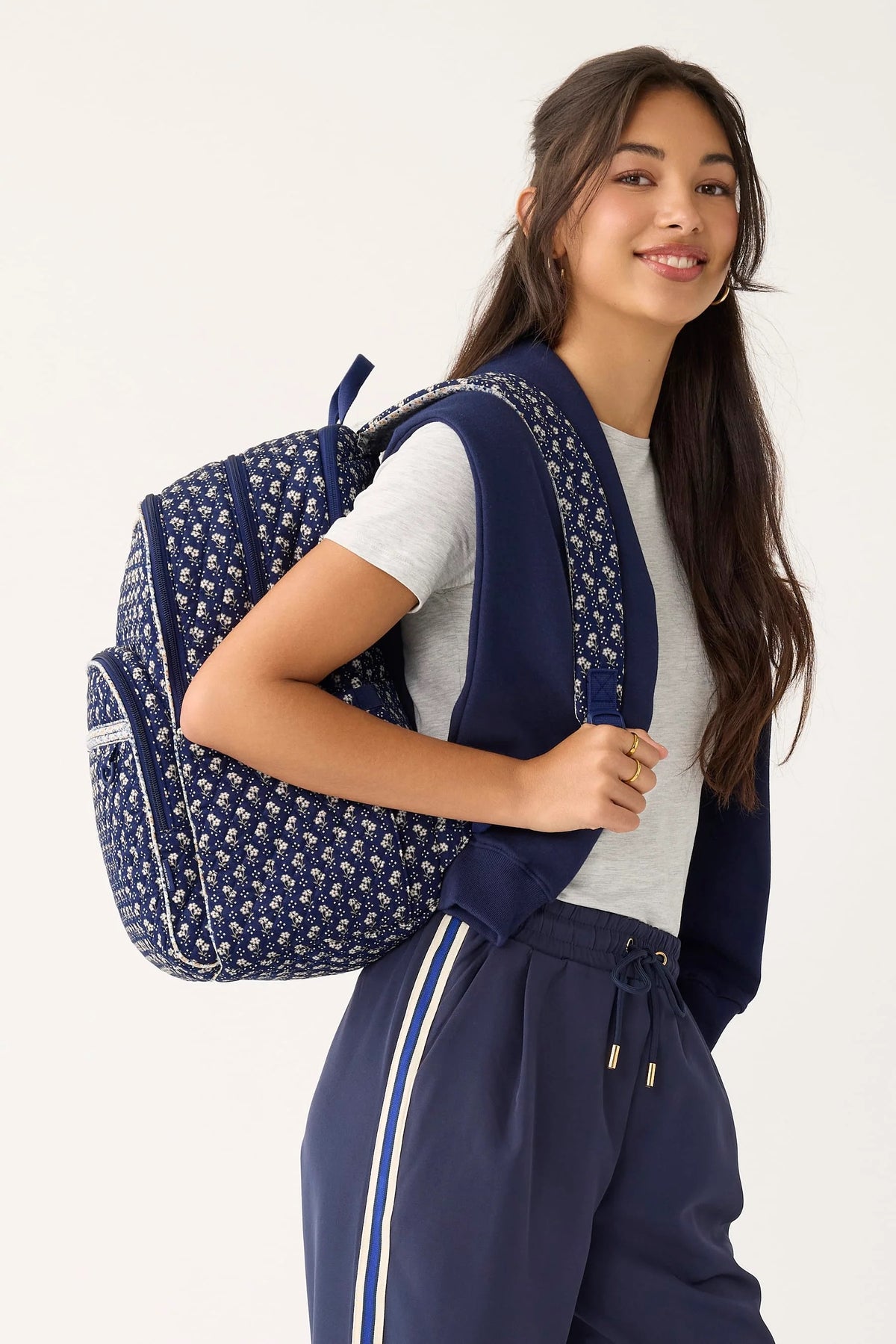 Large Bancroft Backpack: Rachel Ditsy Peacoat