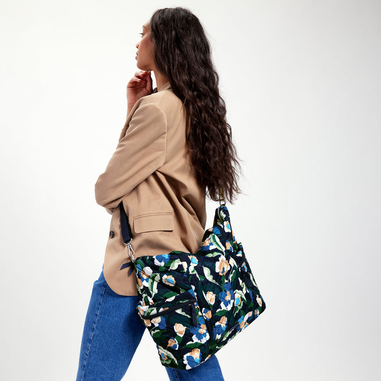 A Large Multi-Strap Tote Bag in Immersed Blooms.