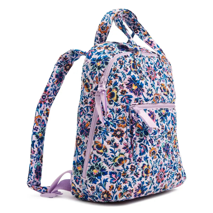 Vera Bradley Mini Totepack Cloud Vine Multi, full side view.