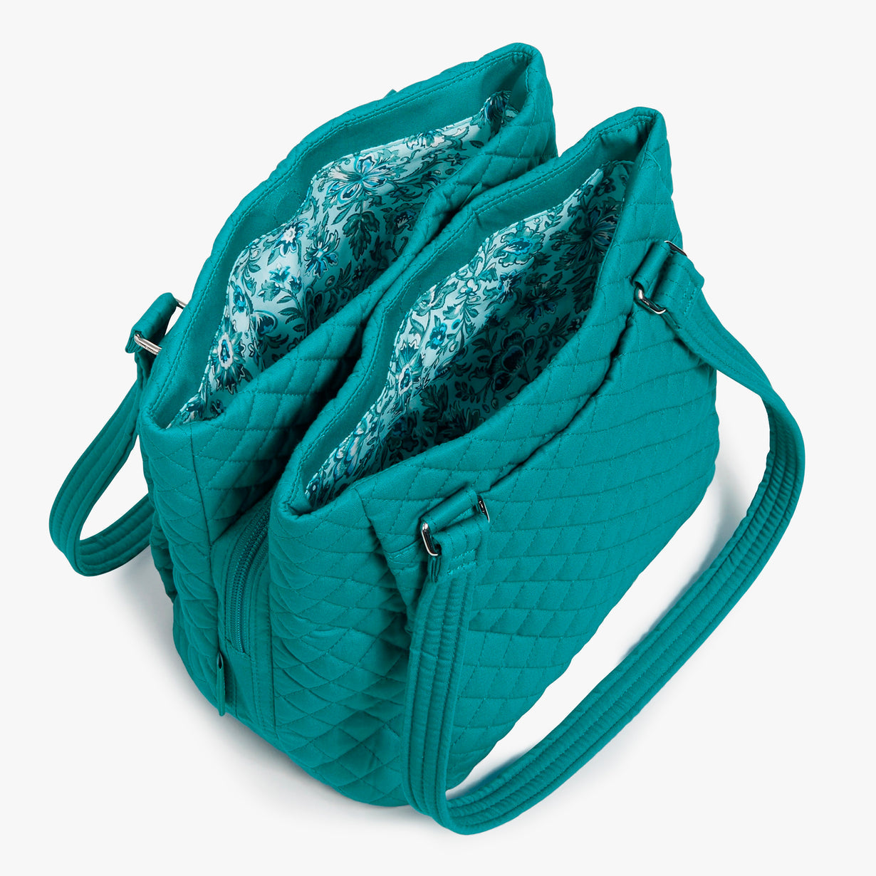 Vera Bradley Multi-Compartment Shoulder Bag in Forever Green pattern.