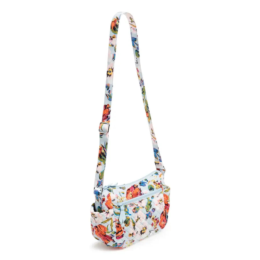 Vera Bradley On the Go Sea Air Floral, crossbody strap view.