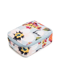 Travel Pill Case Sea Air Floral, with the lid zipped closed.