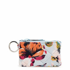 RFID Deluxe Zip ID Case Sea Air Floral, back view.