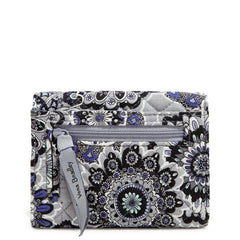 A Vera Bradley RFID Riley Compact Wallet in Tranquil Medallion.