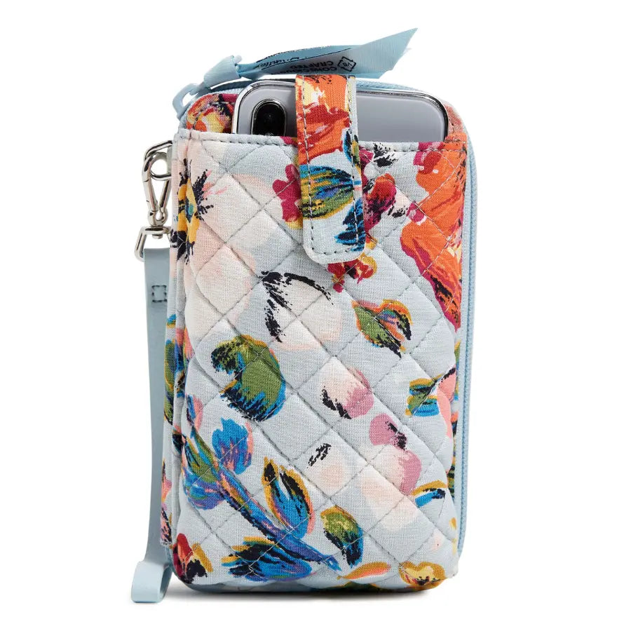 Vera Bradley RFID Smartphone Wristlet Sea Air Floral, bacl view.