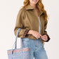 Small Original Vera Tote: Blue Leaf
