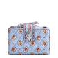 Small Turnlock Wallet: Blue Leaf