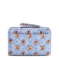 Small Turnlock Wallet: Blue Leaf