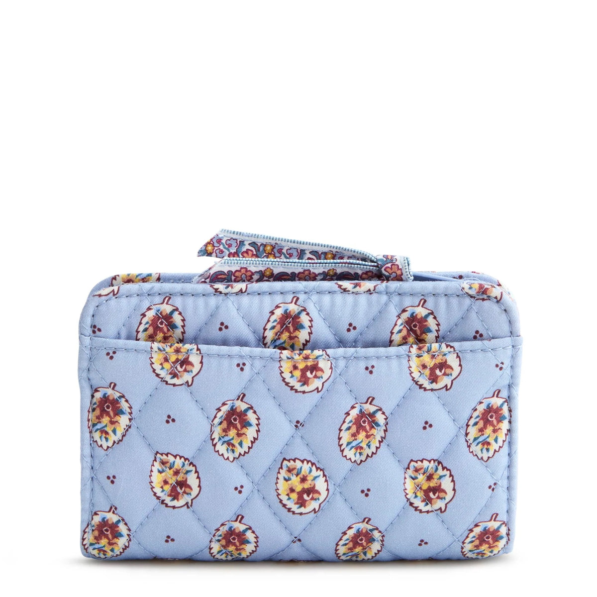 Small Turnlock Wallet: Blue Leaf