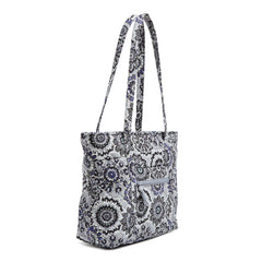 A Small Vera Tote Bag in Tranquil Medallion. Designed by Vera Bradley from recycled cotton fabric.