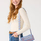 Tasha Triple Compartment Crossbody: Blue Leaf