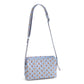 Tasha Triple Compartment Crossbody: Blue Leaf