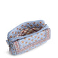 Tasha Triple Compartment Crossbody: Blue Leaf