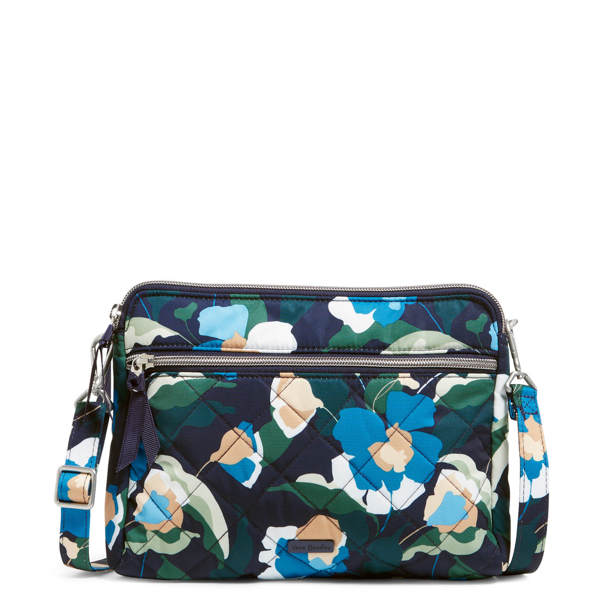 Triple Compartment Crossbody Immersed Blooms