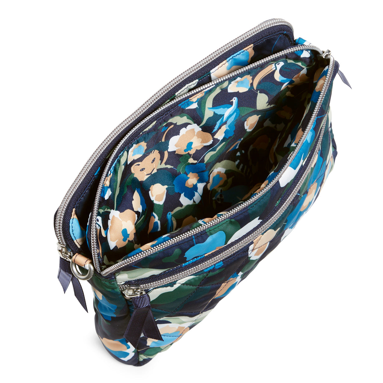 Triple Compartment Crossbody Immersed Blooms